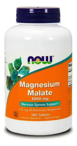 Magnésio Malato Now Foods 1000mg 180 tablets Magnesium Malate