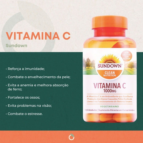 Vitamina C 1000mg 133 Comprimidos Sundown Naturals Ácido Asc Sabor Without flavor
