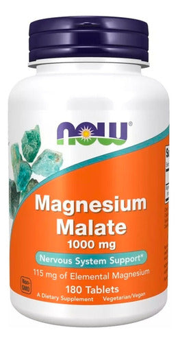 Magnésio Malato Now Foods 1000mg 180 tablets Magnesium Malate