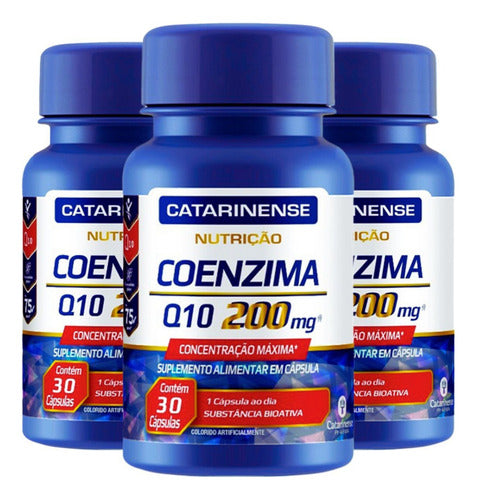 3x Coenzima Q10 200mg 30 Cápsulas - Catarinense Pharma Sabor Without Flavor