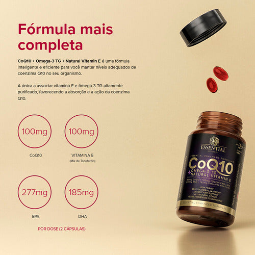 Suplemento en cápsula Essential Nutrition Coenzima Omega 3 coenzima sabor essential x 60g