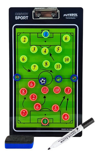 Prancheta Tática Magnética Para Futebol Com Caneta - Campo