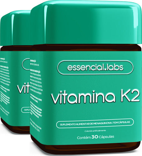 02 POTES da VITAMINA K2 MK7 Menaquinona-7 100% PURA - Fórmula Exclusiva para a Máxima Absorção e Pureza - 60 Doses