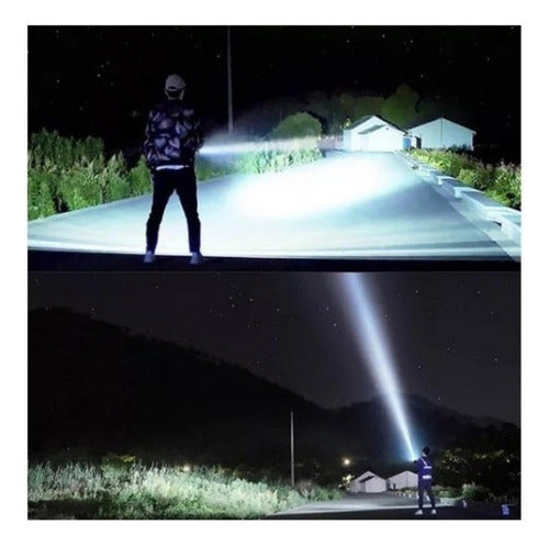 Lanterna Led Recarregável Usb Tática Profissional Com Zoom B-max