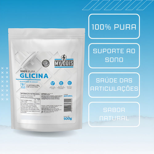 Glicina 100% Pura Suplemento Em Pó 500g Myódis