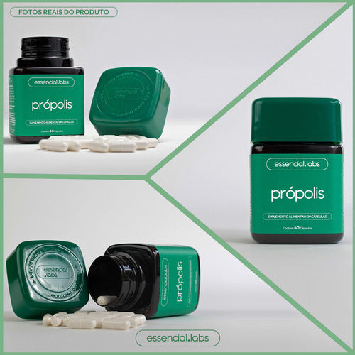 03 POTES do PRÓPOLIS VERDE com 1000mg na dose - Extrato com Máxima Concentração e Pureza - 180 Cápsulas