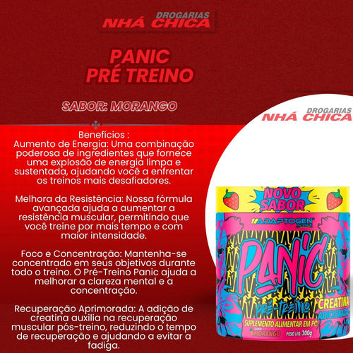 Pré Treino Panic Sabor Morango Adaptogen 300g