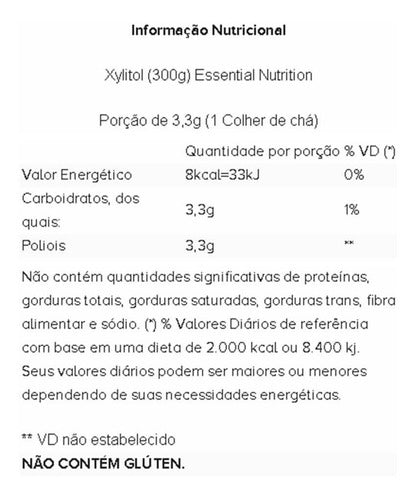 Xylitol Essential Nutrition 300g Adoçante Natural