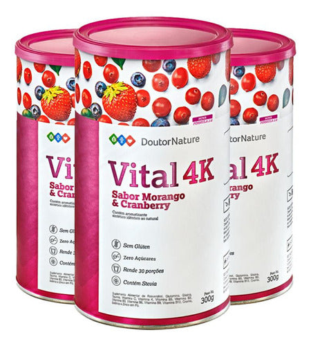 Vital 4k Sabor Morango E Cranberry 2.0 - 900g