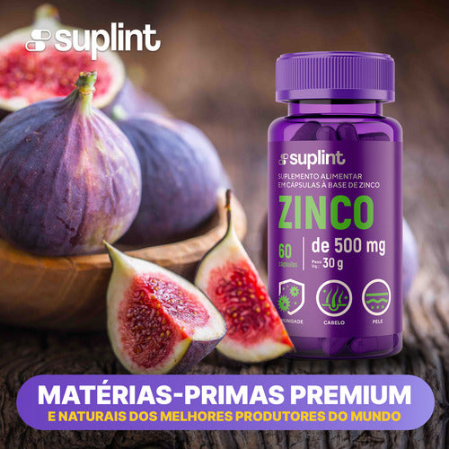 Suplemento Alimentar De Zinco 30 Mg 60 Cápsulas - Suplint Sabor Sem Sabor