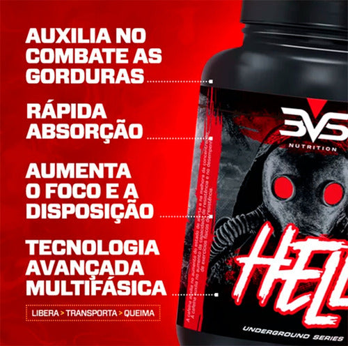 Hell Termogênico 120 Cápsulas - A Combinação Perfeita De 7 Ingredientes Com Cafeína, L-carnitina, L-tirosina, Tcm, Picolinato De Cromo E Vitaminas
