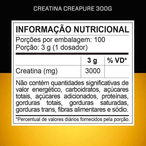 CREATINA Creapure® 300g - 100% Pura e Produzida com Matéria-Prima Alemã - 3vs Nutrition