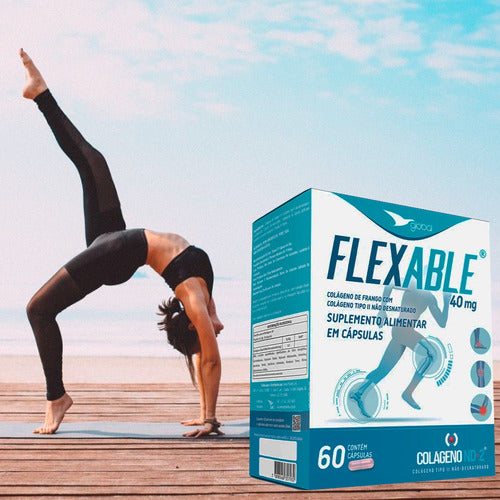 Kit 3 Colágeno Tipo 2 Flexable Global Suplementos 60 Caps