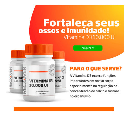 Vitamina D3 10.000ui - 60 Cápsulas Sabor Natural