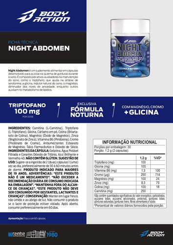 Night Abdomen - Bodyaction Sports nutrition, 60 capsulas Sin Sabor