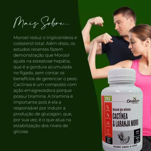 Morosil Laranja Moro + Cactinea 500mg 100 Cáps Cada Denature Sabor Natural