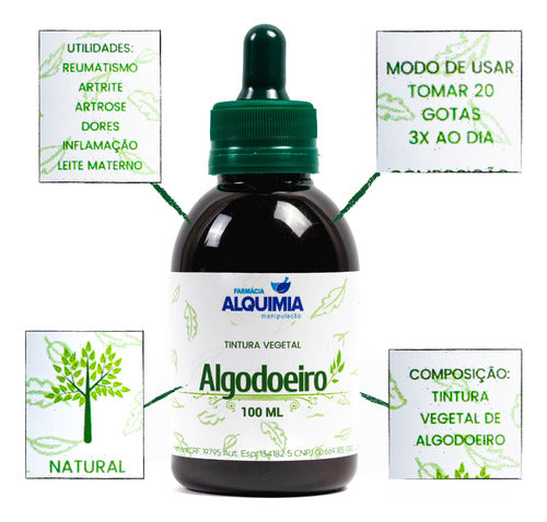 Tintura De Algodoeiro 100 Ml Auxilia Na Amamentação Alquimia Suplementos