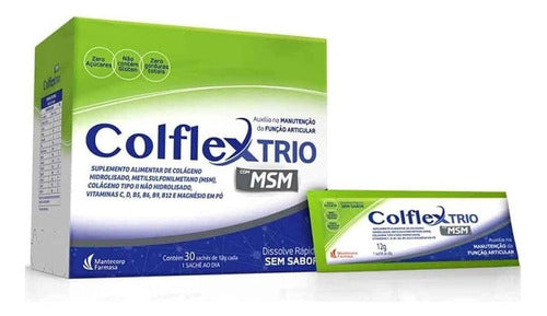 Colflex Mantecorp Trio Com Msm Colágeno Sem Sabor 30 Saches
