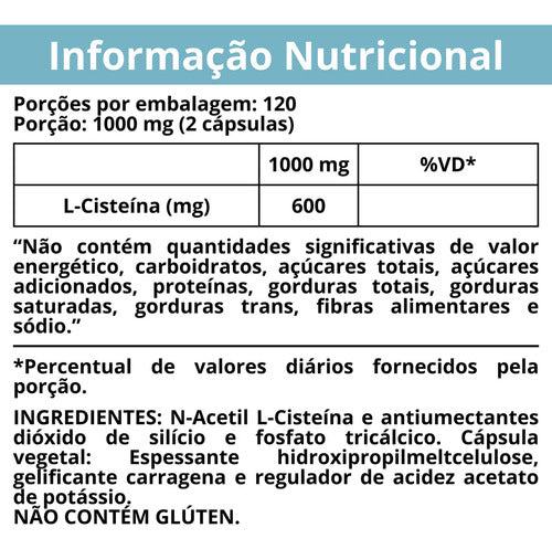 NAC N-Acetil L-Cisteína Ocean Drop Vegano 120 Cápsulas