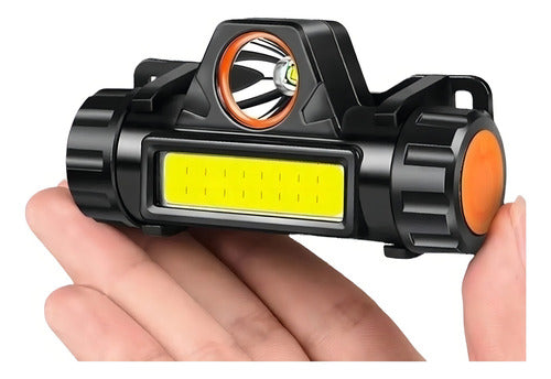 Lanterna De Cabeça Ajustável Recarregável Led Forte Resistente Água Cor da luz Branca Com Imã Led T6 + 1 Led