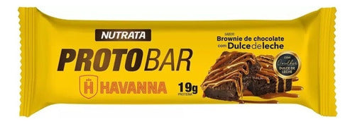 Barras De Proteína Protobar Havanna 9 Unidades - Nutrata Sabor Brownie de chocolate com Doce de leite