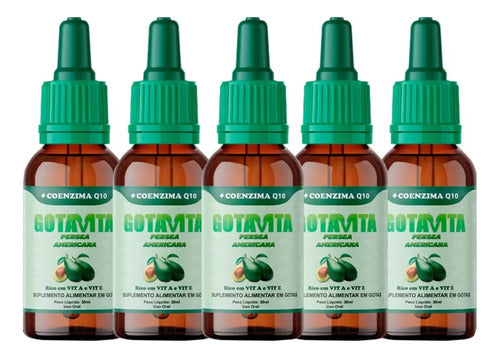 5x Óleo De Abacate Gotavita Original 30ml Com Nota Fiscal