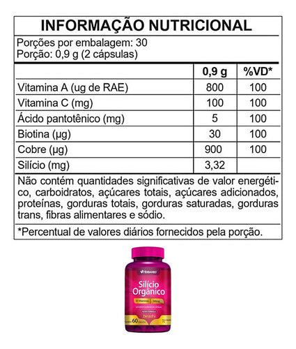 Silício Orgânico + Vitaminas - 60 Cápsulas - Herbamed Sabor Sem sabor