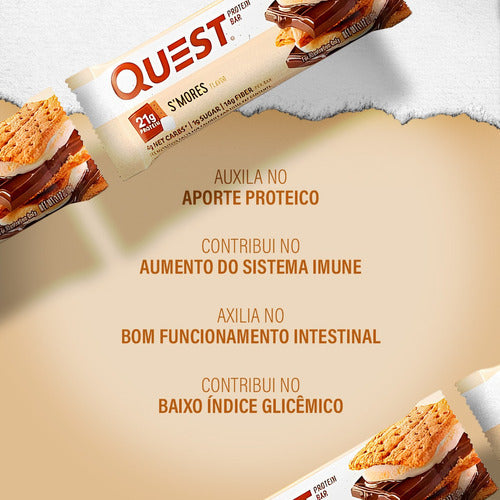 Barra De Proteína Quest Protein Bar Sabor Smores 12 Un Sabor S'mores