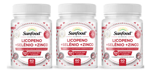 Licopeno De Tomate Selênio Zinco 450 Mg Sunfood 60 Cápsulas