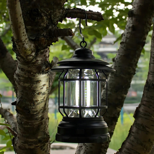 Lampião Lanterna Led Portátil De Camping Barraca Retro