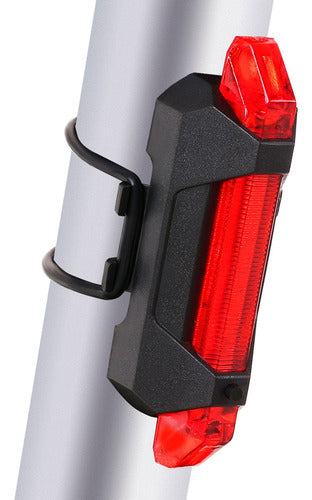 Kit 2 Farol Bike Frontal + 2 Pisca Traseiro Usb Recarregável