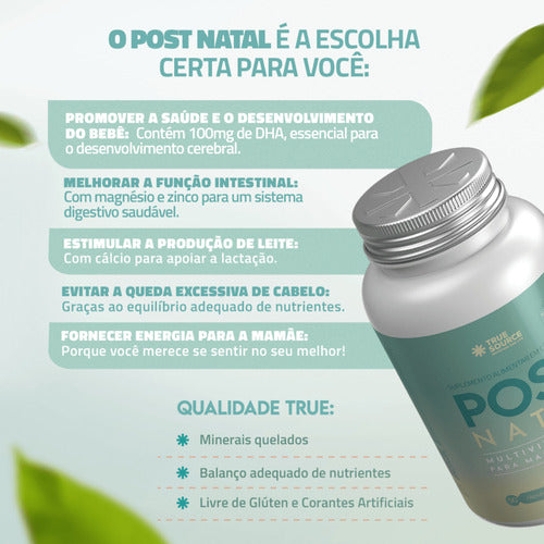 Multivitamínico Post Natal 90 Cápsulas True Source Sabor Sem Sabor