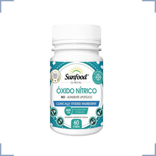Oxido Nitrico 800mg 60 Capsulas Sunfood Clinical Sabor Sem Sabor