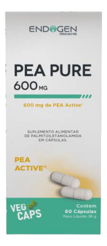 Pea Pure 600mg Palmitoiletanolamida 60 Caps Vegana Sabor Sem Sabor