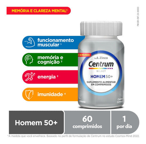 Multivitamínico Centrum Select Homem 50+ 60 comprimidos