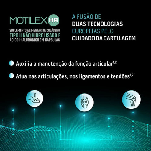 Motilex Ha C/60 Caps - Colágeno Tipo Ii + Ácido Hialurônico