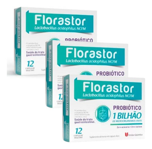 Kit Com 3 Florastor Com Lactobacillus 12cps - União Química