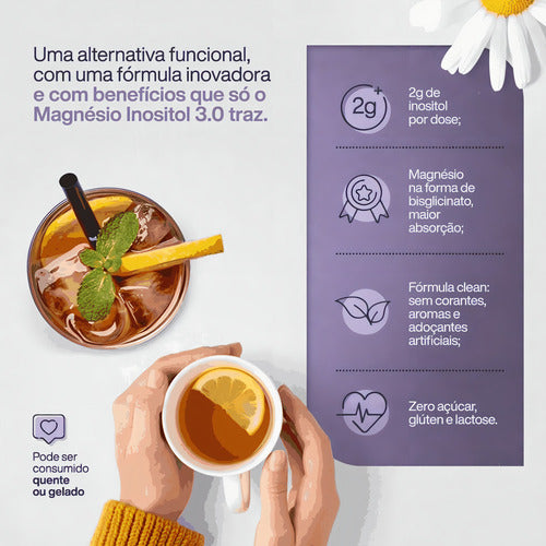 True Magnesio + Inositol + Melatonina 3.0 350g - True Source Sabor Camomila Laranja E Lavanda