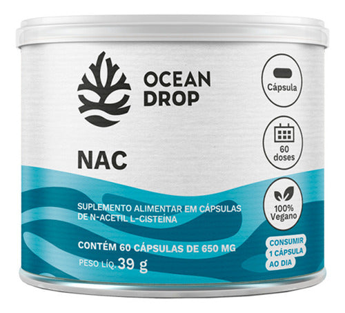 NAC N-Acetil L-Cisteína Ocean Drop Vegano 120 Cápsulas
