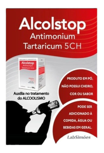 2 X Pra Parar De Beber Alcolstop Antimonium Trataricum 100g Sabor Sem Sabor