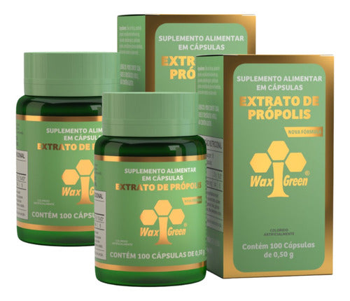 Kit 2 Própolis Verde 80% Wax Green 100 Cápsulas 300mg