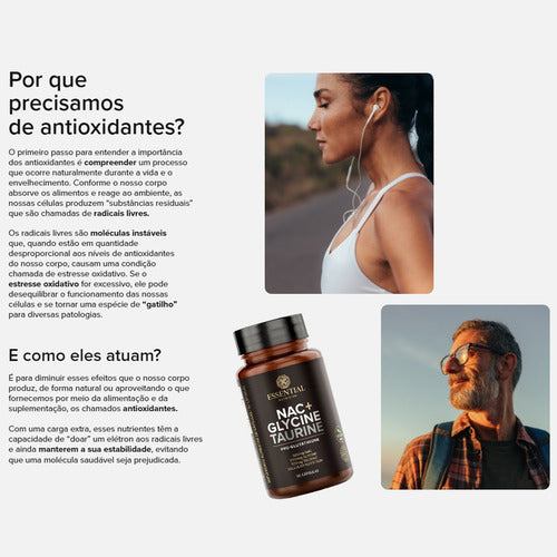 Nac + Glycine E Taurine - 90 Capsulas - Essential Nutrition Sabor Sem sabor