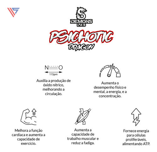 Suplemento em Pó Psichotic Dragon Maça Verde 500g Demons Lab