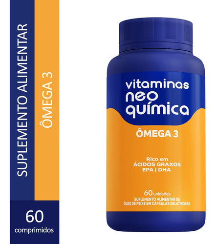 Kit Com 6 Vitaminas Ômega 3 Com 60 Cápsulas - Neo Química Sabor Sem sabor