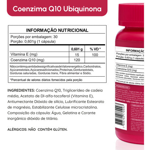 Coenzima Q10 Vhita 120 Mg Com Tcm E Vitamina Em Cápsulas Sabor Sem sabor