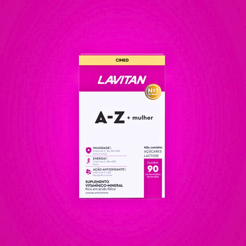 Kit 3 Cxs Lavitan A-z Mulher 90cp (kit C/270 Cps) Cimed Sabor Sem Sabor
