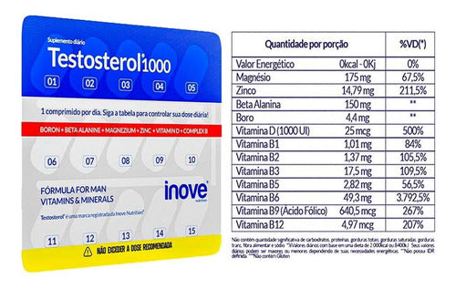 Testosterol 1000 Man Inove Nutrition Suplemento 30 Unidades Sabor Sem sabor