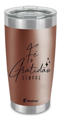 Copo Termico Stone 500ml Fe E Gratidao 11068 Brasfoot