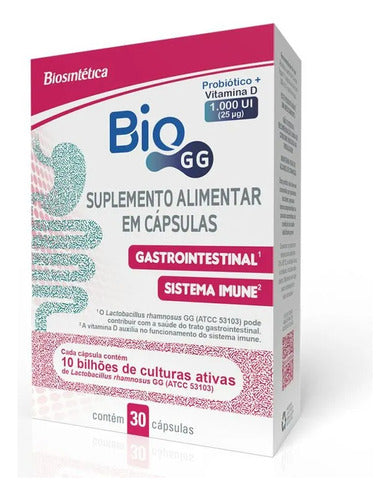Bio Gg 10bi + 1.000ui Biosintética 30 Cápsulas Sem sabor