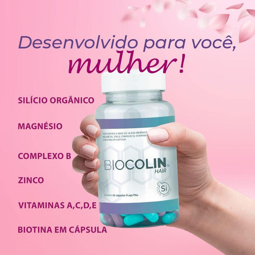 Biocolin® - Hair - 60 Cápsulas De 500mg Sabor Sem Sabor